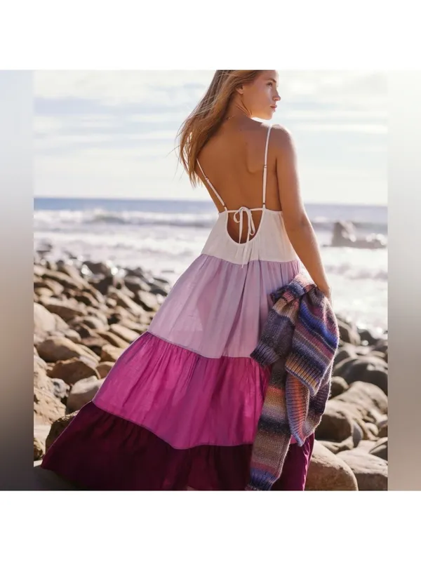 Rare nwt Anthropologie Raya Colorblock Maxi Dress party casual boho fall $198 - Image 2