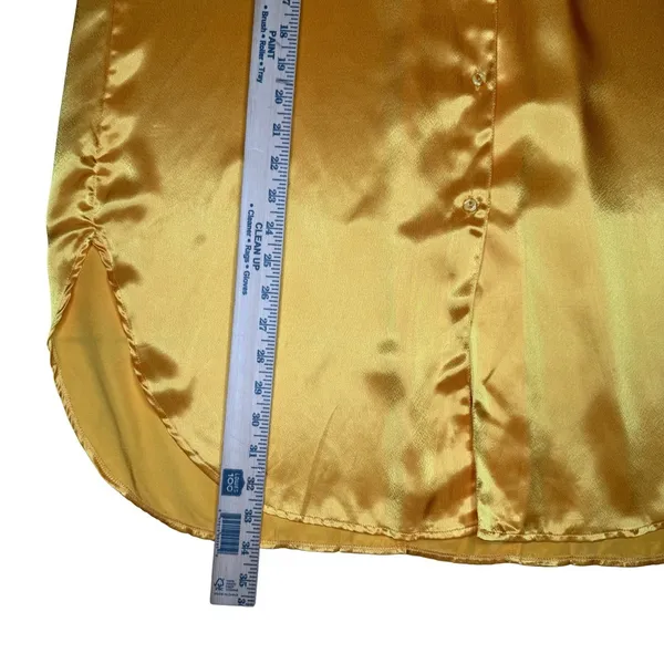 Vintage Stefanie Lingerie Slip‎ Dress L Chemise Button Golden Yellow Hong Kong - Image 12