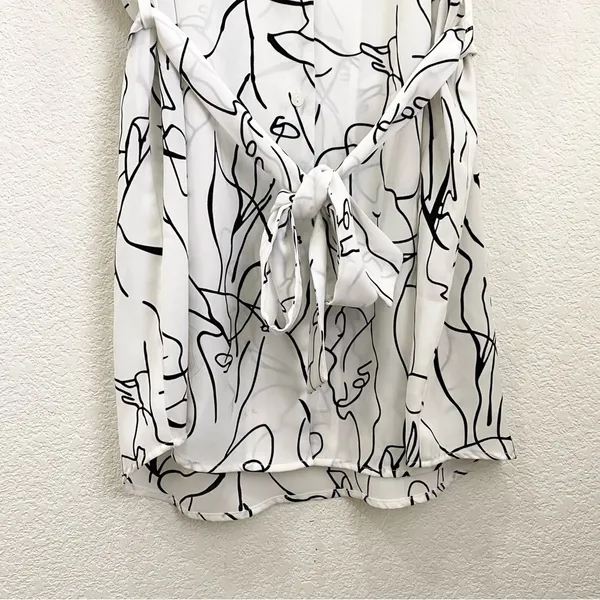 LE LIS Abstract Print Sopi’s Belted Tunic Dress Size M - Image 6