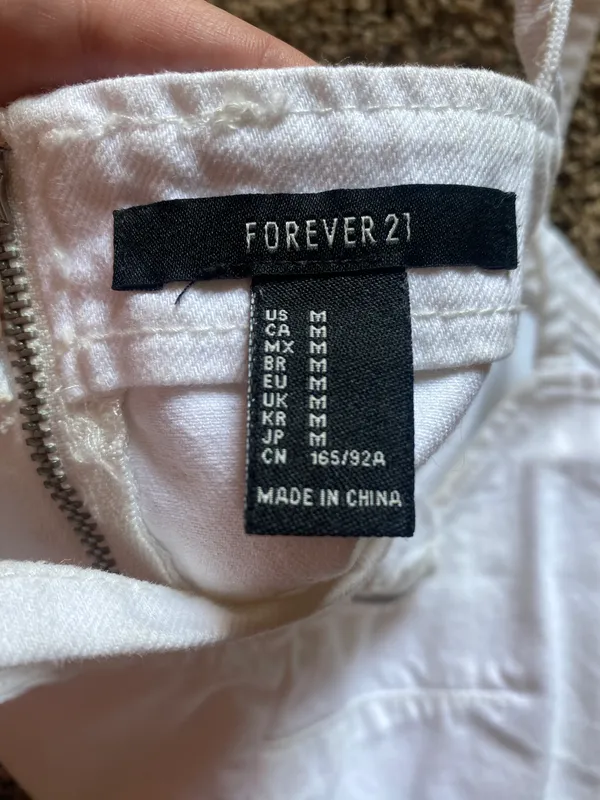 Forever 21 White Denim Cropped Babydoll Tank - Image 3