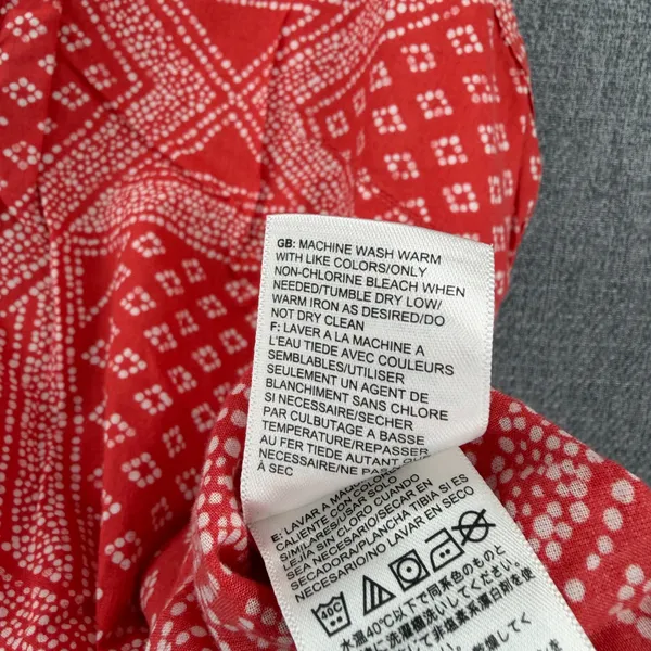 The North Face Womens Red Print Organic Cotton Henley Tank Top Small - Image 7