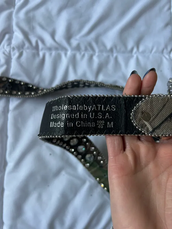 Women’s western camo belt Black Size 40 - Image 2