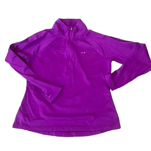 Women's Purple Quarter Zip Long Sleeve Pullover Athletic Top Size M - Image 4