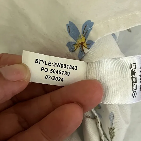 Vineyard Vines Marina Poplin Flutter-Sleeve Top White Blue Floral 2W001843 Small - Image 8