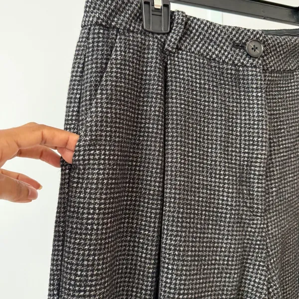 AllSaints Mara Puppytooth Trousers Grey Black Houndstooth Wool Blend Womens 8‎ - Image 6