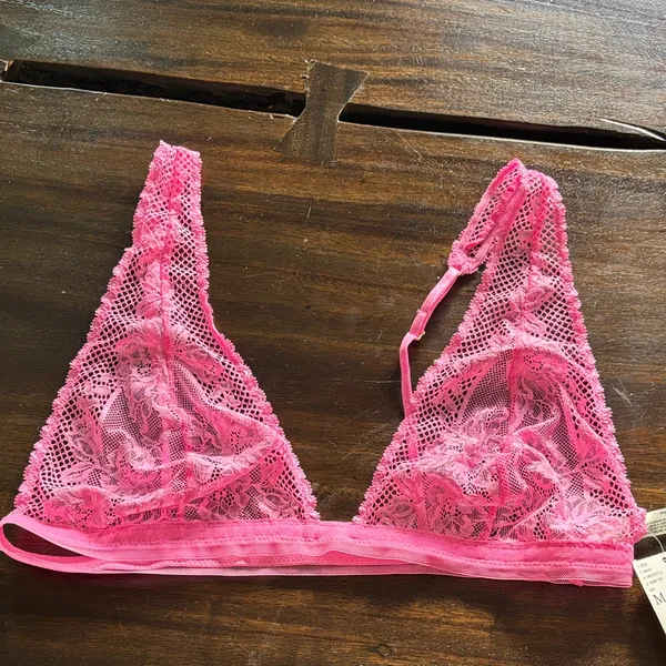 Free People Vibrant Pink Lace Bralette - Image 4