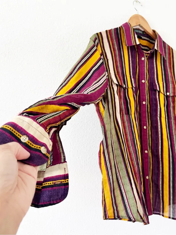 Lauren Ralph Lauren Multicolor Striped Roll Tab Button Down Shirt - Image 4
