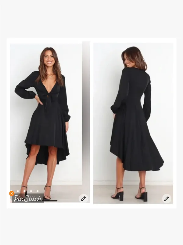 Petal & Pup Magnolia Dress High Low Black - Image 3