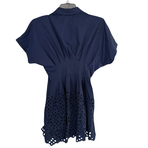 Anthropologie Exquise Navy Tobie Mini Shirt Dress Size XS - Image 4