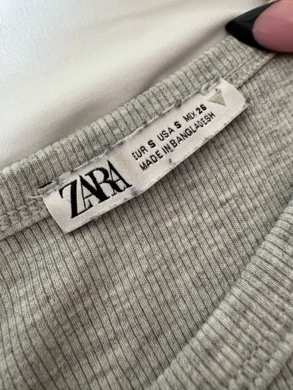 ZARA Cropped Tank Top Grey - Image 2