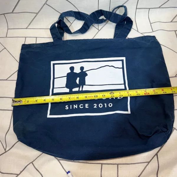 Tahoe Fund Tote‎ Bag Large Blue Canvas Lake Tahoe The Inn at Boatworks Zippered - Image 2