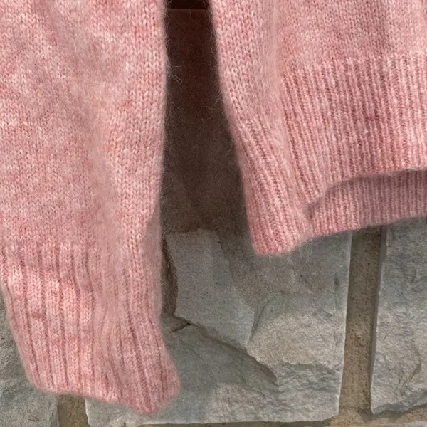 J Crew Pink Relaxed Saddle Sleeve Crew Neck Sweater M - Image 4