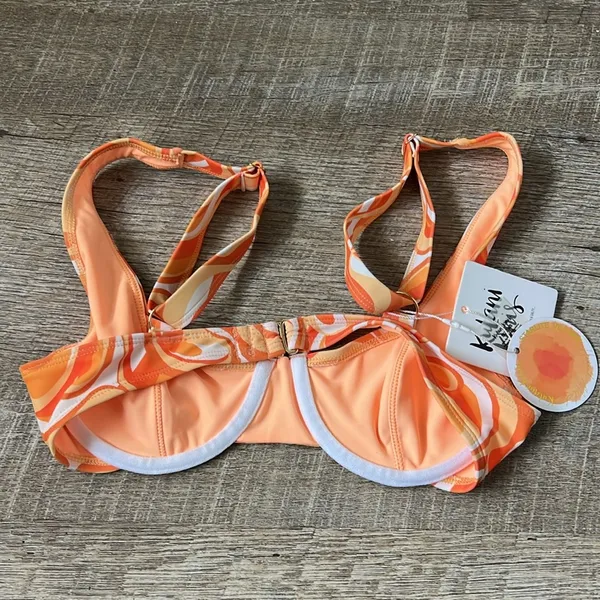 NWT Kulani Kinis Orange Bikini Top Size XS - Image 3