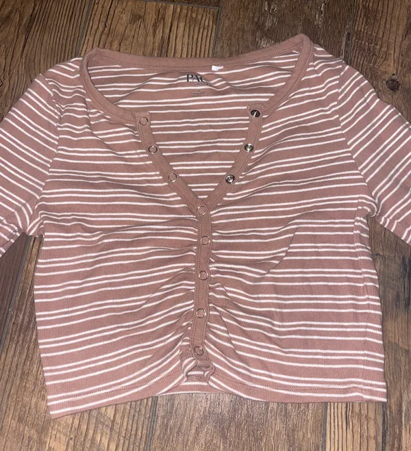 PacSun Long Sleeve Striped Crop Top - Image 2