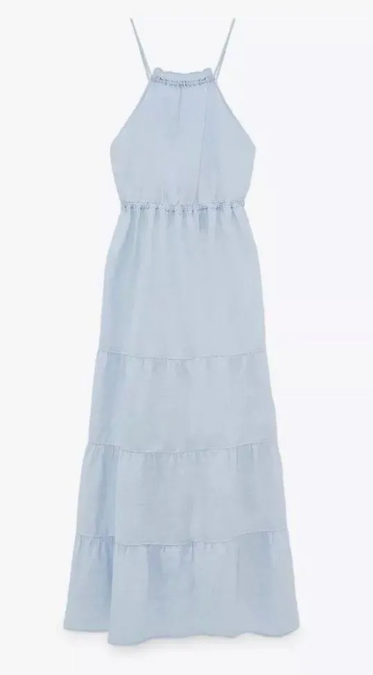 ZARA Linen Blend Midi Dress - Image 3