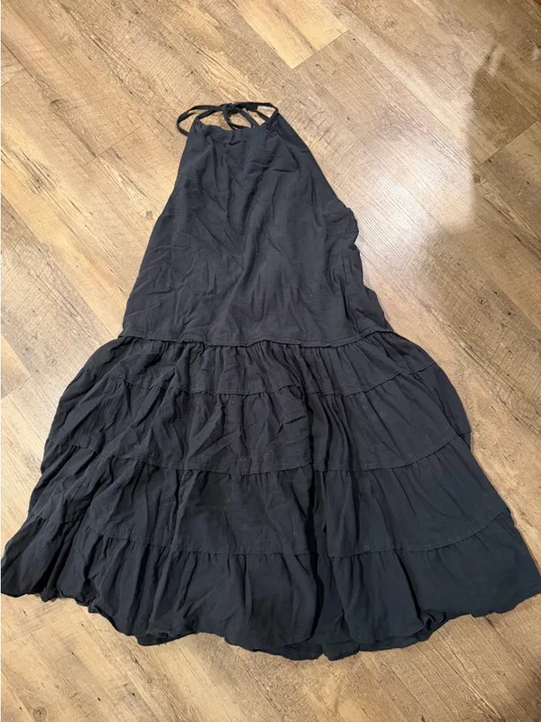 Free People Black SOMEWHERE SUNNY MAXI Dress Large - Image 4