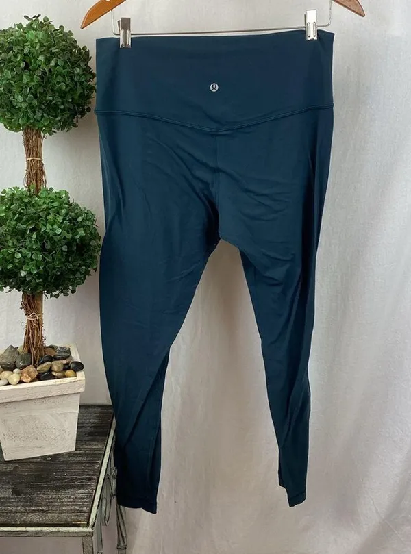 Lululemon Green Solid Align High Rise Leggings Pants 12 - Image 4