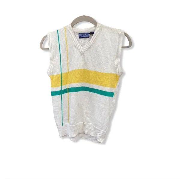 Vintage Credentials Sweater‎ Vest Yellow Size L - Image 7