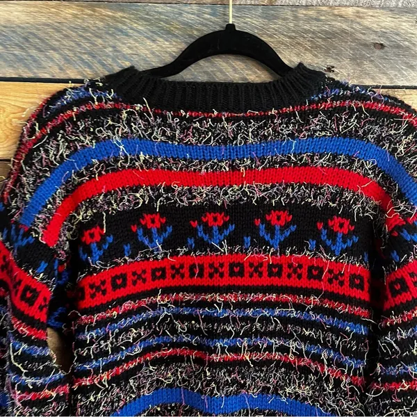 Western‎ Connection Multi Color Eyelash Sweater Size Small - Image 4