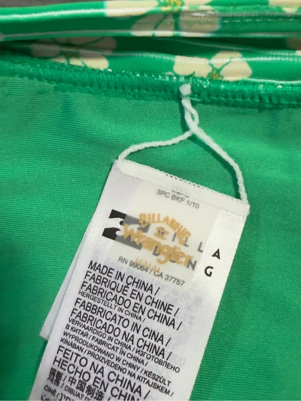 Wrangler X Billabong Green Floral Ribbed Bikini Bottom - Image 4