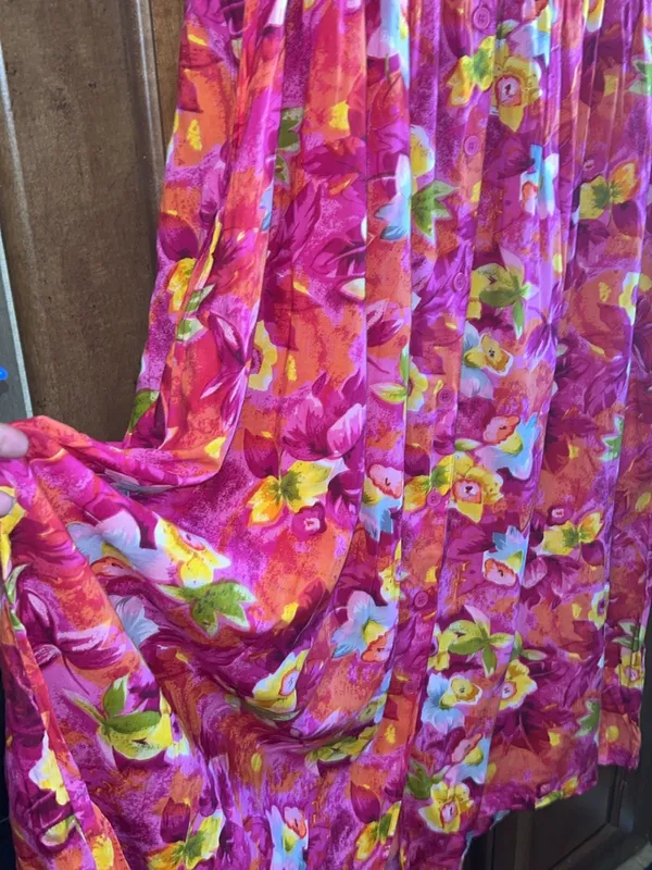 🌸Vintage Sita Floral Maxi Dress 100% Rayon Tropical Button Down Pockets Size L - Image 7