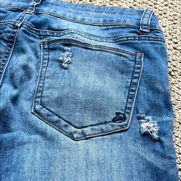 Indigo Rein Distressed Ankle Jeans in Blue - Image 13