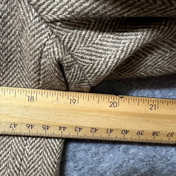 Vintage TJW Women's Blazer 14 Brown Herringbone Wool Silk Tweed Made‎ in Japan - Image 4