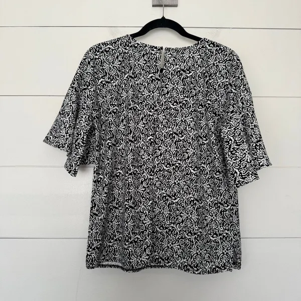 Ann Taylor Women’s Small Black White Blouse Top - Image 3