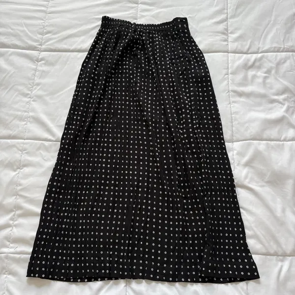 Vintage Maxi‎ Skirt Womens 6 Fairy Whimsy Hippie Polka Dot Black 90s Y2K Grunge - Image 10