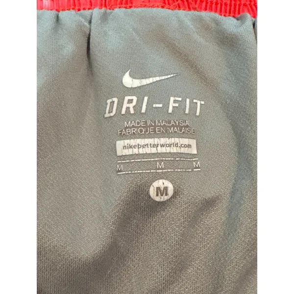 Nike Dri-FIT Running Shorts Women's Medium‎ Red Pink Tie Dye Blue Trim Athletic - Image 7
