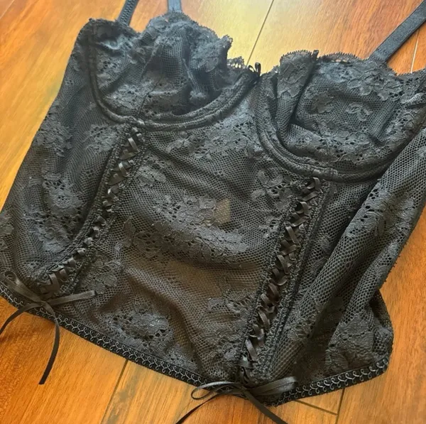 Victoria's Secret Black Lace Corset - Image 2