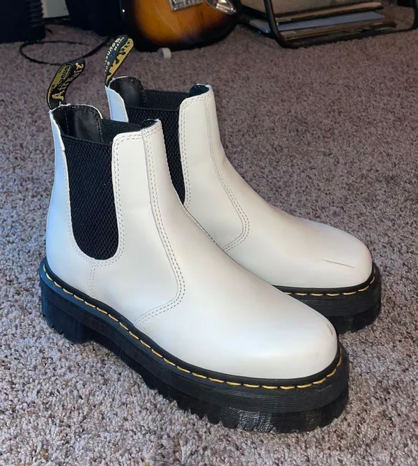 Dr. Martens White Platform Doc Martens 2976 Quad - Image 2