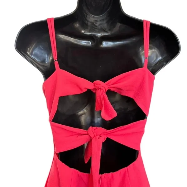 Lucy in the Sky Aubrey Ruffle Dress in Red Coral Sz S Open Back Mini‎ Preppy - Image 3