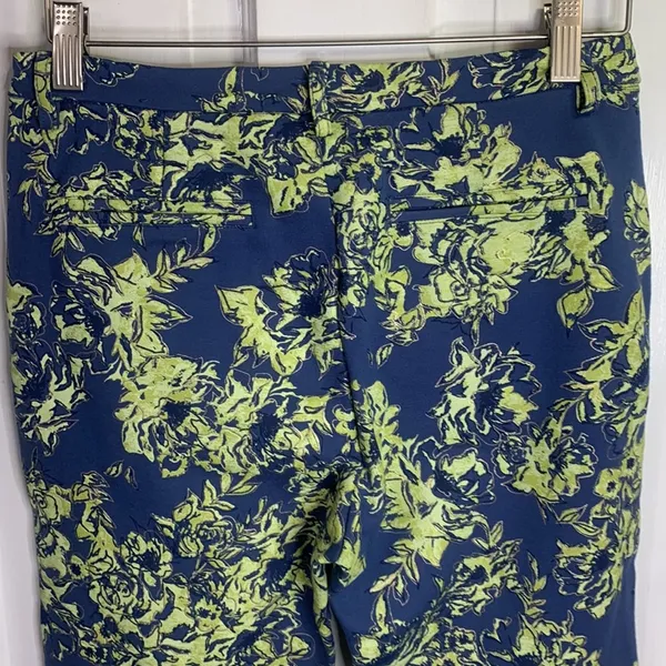 Soft Surroundings Elisabetta Blue Green Floral Gold Detail Pants W-045 Sz XS - Image 7