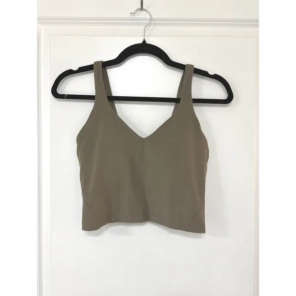 Lululemon Align Tank Top V-Neck Nulu Cropped Yoga Longline Bra Size 6 - Image 3