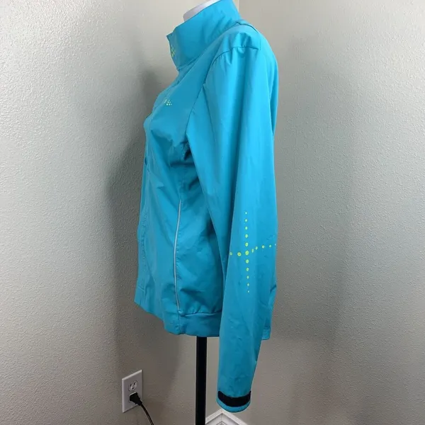Craft Cycling Full Zip Vent Air Wind Jacket Women’s Sz M Turquoise Blue *flaws - Image 4