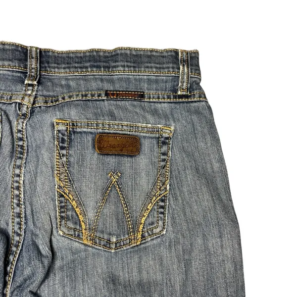 Wrangler Q-Baby Bootcut Jeans Women's 7/8 X34 Blue Denim Mid Rise Western - Image 3