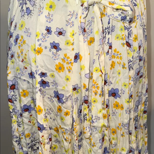 Free People Chic Floral V-Neck Mini Dress - Image 7