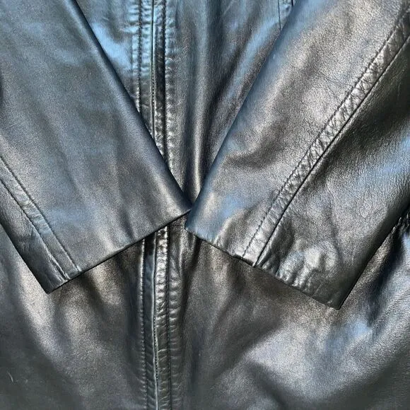 Colebrook 100% Leather Soft Black‎ Jacket Size M Full Zip Fully Lined Mid Length Black Size M - Image 7