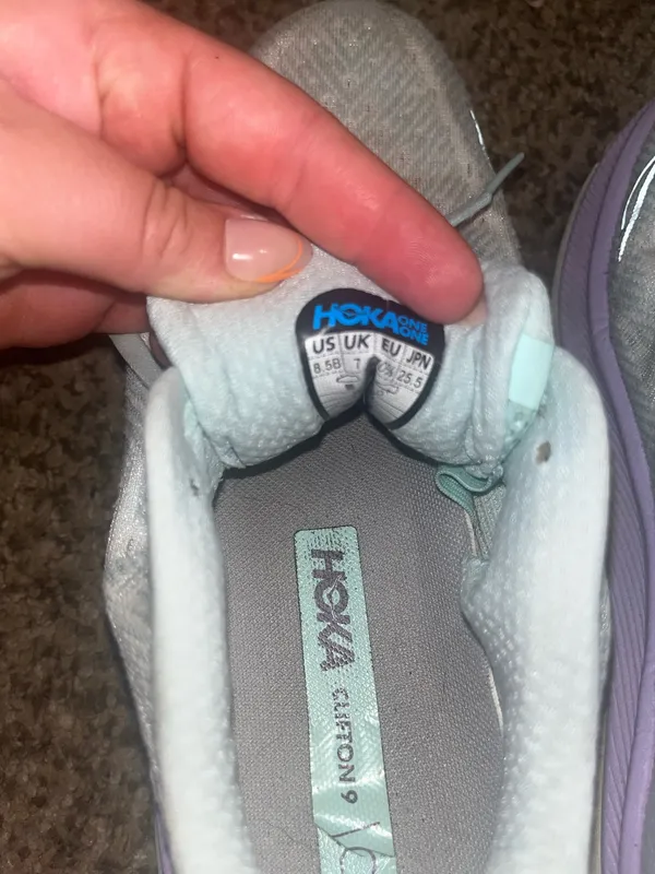 Hoka One One Clifton 8 running shoes in gray & purple #running #athletic - Image 6