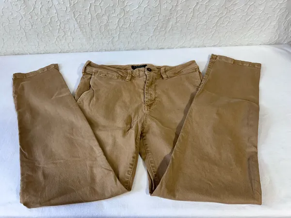 American Eagle Next Level Flex Slim Straight Tan Khaki Pants 32x32 Soft Stretch - Image 8