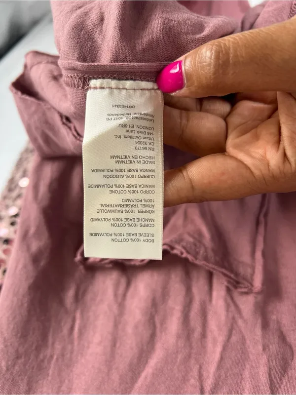 Free People Dusty Rose Sequin-Sleeve Pocket Long Sleeve Tee - Image 8