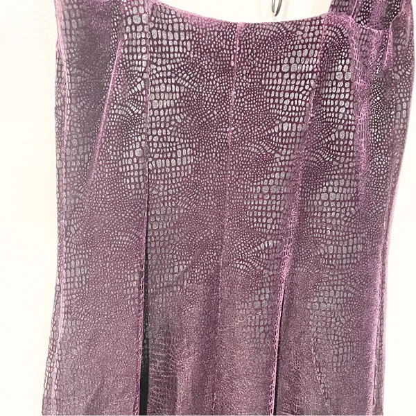 Betsey Johnson Size Small Vintage Purple‎ Velvet Snake Print Bodycon Tank Dress - Image 5