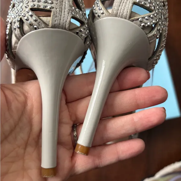 Antonio Melani Macall Chalk Jeweled Ankle-Strap Dress Heel #9 - Image 7