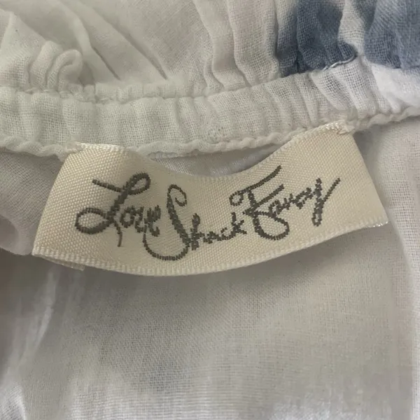 Loveshackfancy One Shoulder Tie Dye Dress Gwen? Sz XS Cotton Blue White - Image 7