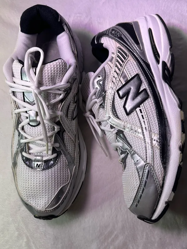 New Balance White & Silver Women's Athletic Sneakers - Image 5