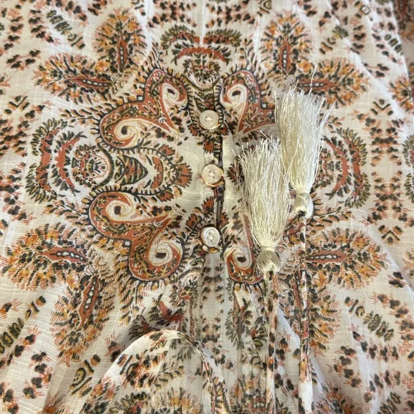 Artesia Boutique Sleeveless Boho Paisley Sleeveless Top Brown and Cream Medium‎ - Image 6