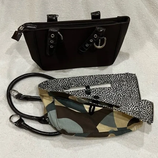 Luvali Changeable & Reversible Dark Brown Bag with Kaleidoscope/Jungle Cover - Image 14
