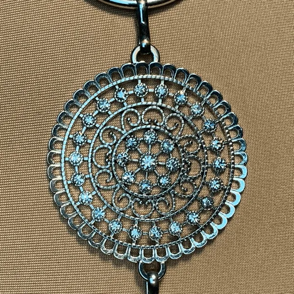 Silver Rhinestone Chain Belt Medallion Boho Western Festival Adjustable Y2K - Image 8
