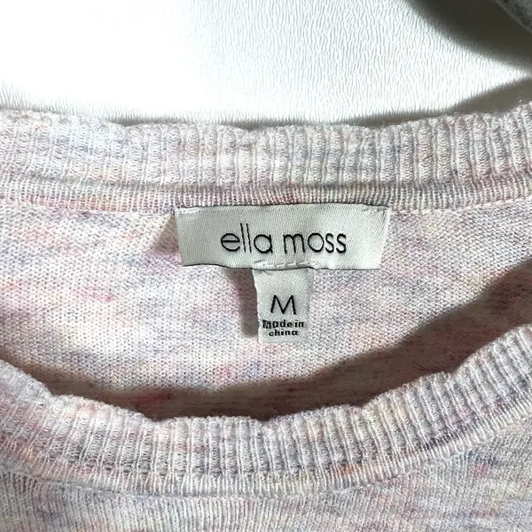 Ella moss multicolored sweater women's Size medium Puff Sleeves Round Neck‎ - Image 5